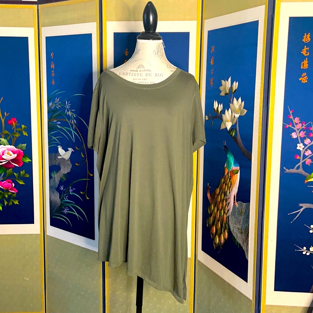 Olive green asymmetrical tee